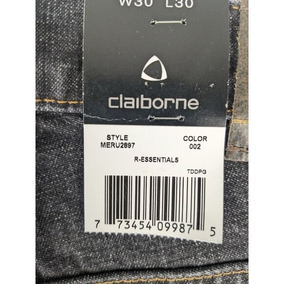 Claiborne R-Essentials Castro Charcoal Jeans Mens 30x30 Regular Fit Denim NWT - Picture 8 of 12